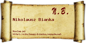 Nikolausz Bianka névjegykártya